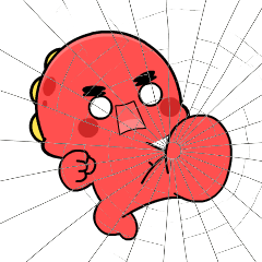 Red Grumpy Dino 2 : Pop-up stickers