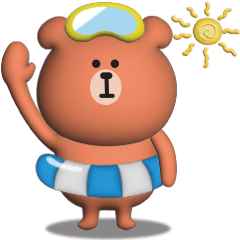 ☆可愛いくまさんの夏に使えるスタンプ☆