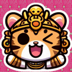 Inca style cute little tiger stickers