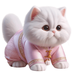 แมวเปอร์เซียร์ชุดชมพูคำพูดที่ใช้ทุกวัน