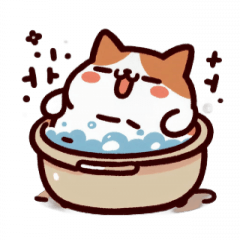 Bath Cat Laughing Out Loud