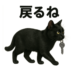 リアルな黒猫の日常表現LINEスタンプ