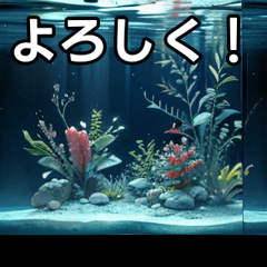 Aquarium world sticker
