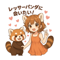 レッサーパンダ化の女の子達