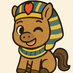 Cute pony stickers in Egyptian style