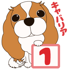 キャバリア犬 ブレンハイム 白少なめ 1 Line スタンプ Line Store