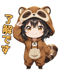 Smiley Raccoon Girl