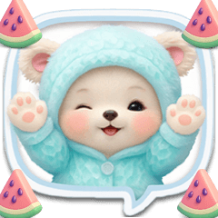 cute bear Ice clothes BIG Sticker