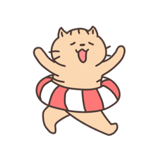 ネコさんスタンプ（夏・雨①）