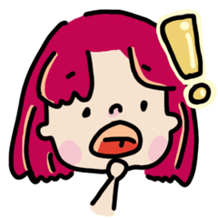 Facial expression of red-haired girl