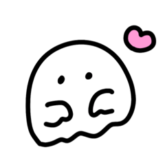 かわいいでっかおばけのスタンプ