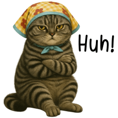 Tabby cat so cute and Nervous face (EN)
