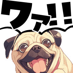 Pug like an old man Sticker