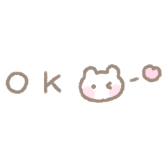 ゆるい手書きくま☆パステル省スペース