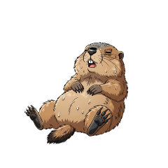 Marmot exhausted from the heat