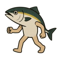 Kanburi Man Funny Fish Stickers