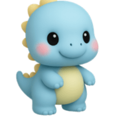 Two-headed pastel dinosaur