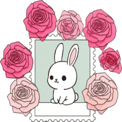 An ordinary rabbit and a flower