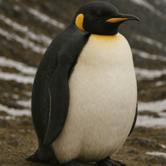 弾けるコウテイペンギン