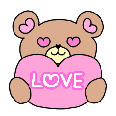 Lots of hearts!Bears sticker