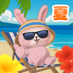 動く！ぬいぐるみうさぎ：夏