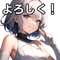 Girl wrapped in bandages