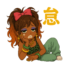 Gyaru Emotion Stickers: One Kanji Mood