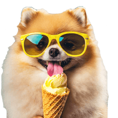 Pomeranians in summer