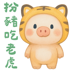Pig big character sticker