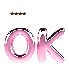 姓名貼圖隨你填粉紅泡泡氣球實用英文字句