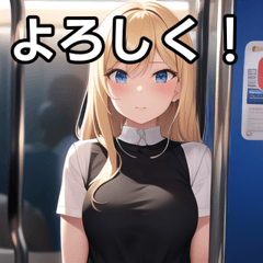Blonde girl on train