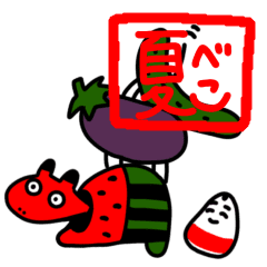 【動く】夏べこたち（夏の赤べこ）