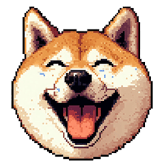 Pixel art emoji like shiba dog
