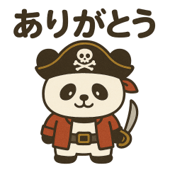 Surrealistic pirate panda sticker 001