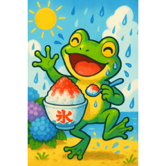 カエルのお天気スタンプ3