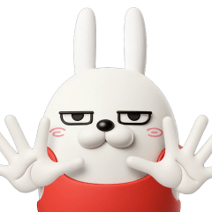 動く 3D擦れうさぎ