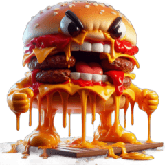 チーズバーガー不機嫌顔