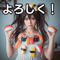 sushi girl sticker