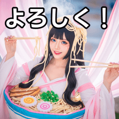 ramen girls sticker