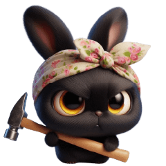 Little Rabbit Black Color turban No text
