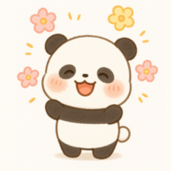 Chubby Panda -Cute & Lazy Stickers-