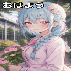 Pastel Blue Braided Crown, Elegant Smile