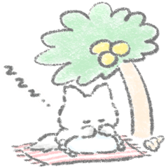 The fluffy kitten summer stickers