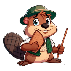 Hi Beaver-2 Pause Sticker