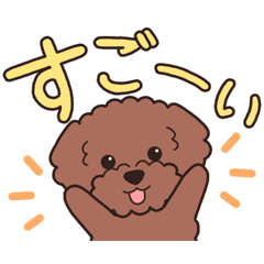 Dog sticker.#11Toy Poodle(Red)