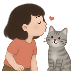 かわいい少女と猫 （NT）