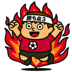Red supporter guy for soccer match