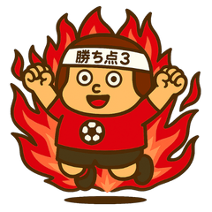 Red supporter girl for soccer match