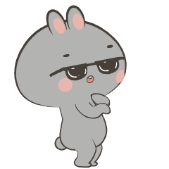 Adorable Rabbit Grey : Animated Stickers