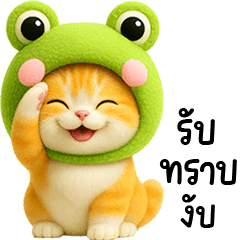 แมวส้มตัวน้อยหมวกกบ